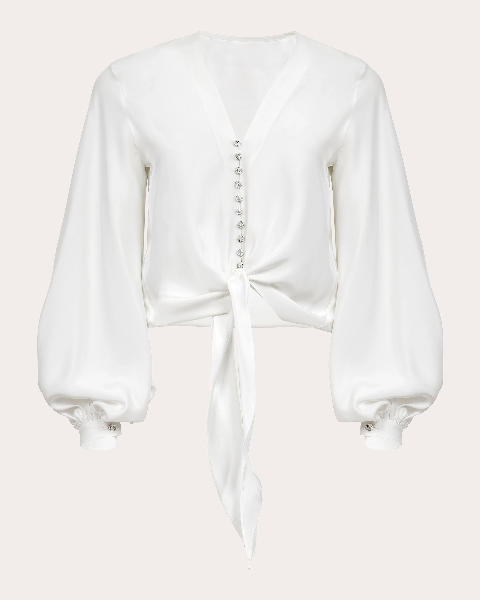 Crystal-Embellished Silk Blouse