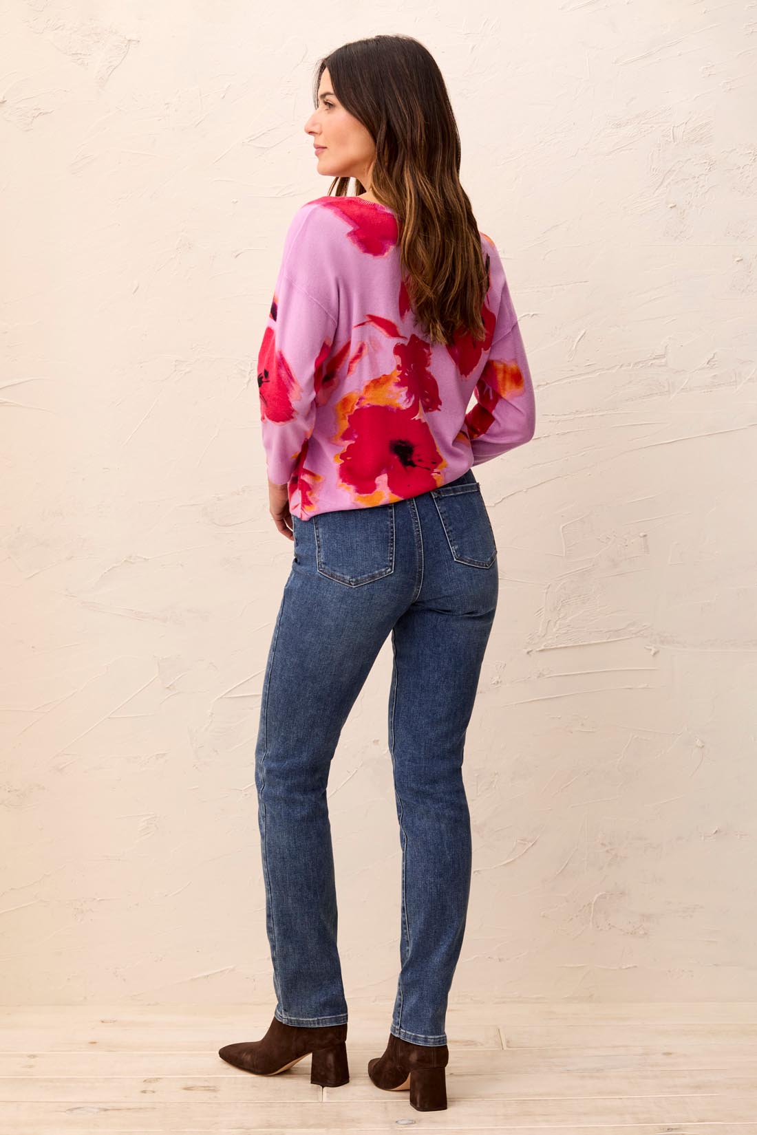 Sophia Curvy Year Round Basics Straight Leg Denim Jeans-Dk.Vintage