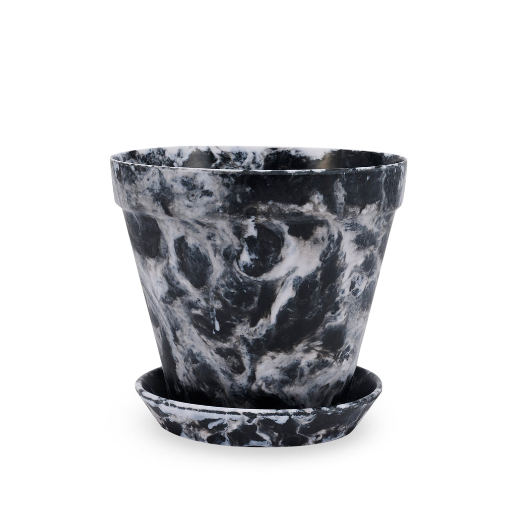 Blumen Marbled Planter and Saucer Set