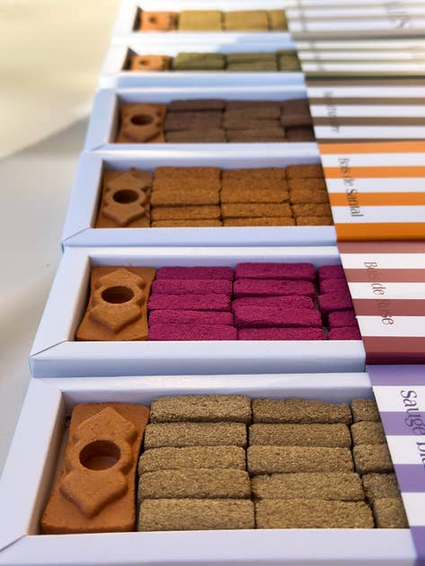 Natural incense bricks and burner