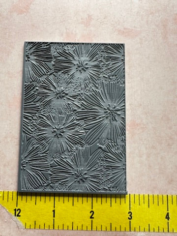 Wishing Flower Embossed Polymer Clay Rubber Stamp Texture Sheet Mat