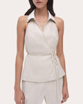 Campbell Collared Halter Wrap Shirt