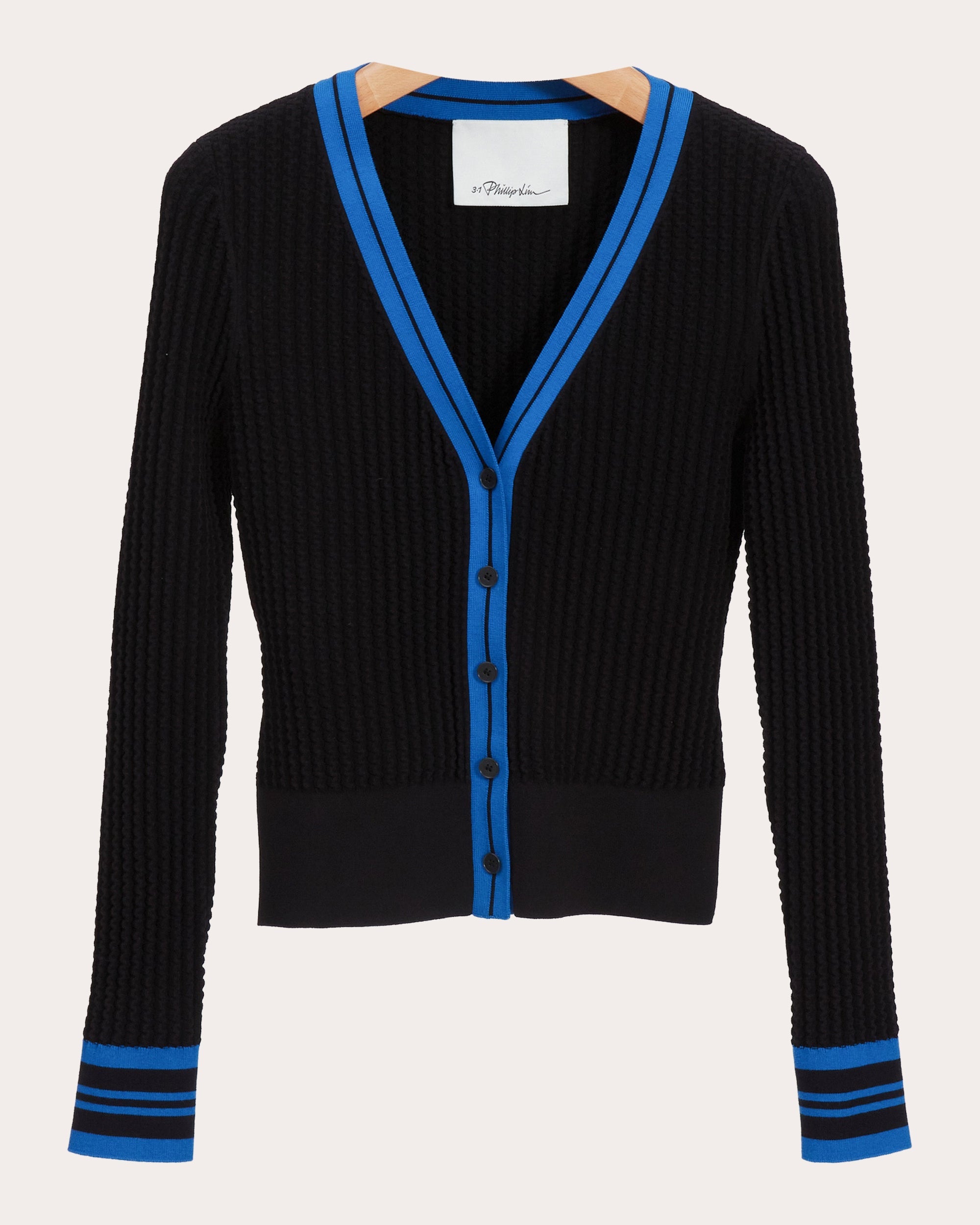 Textured Rib Knit V-Neck Cardigan