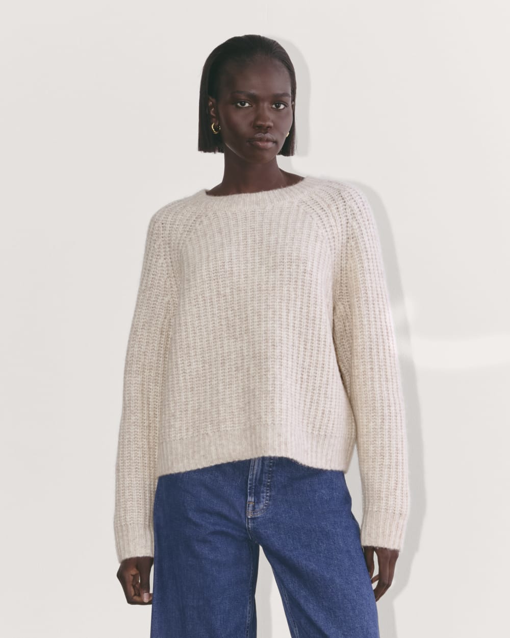 The Fisherman Crew in Cloud | Heathered Oat