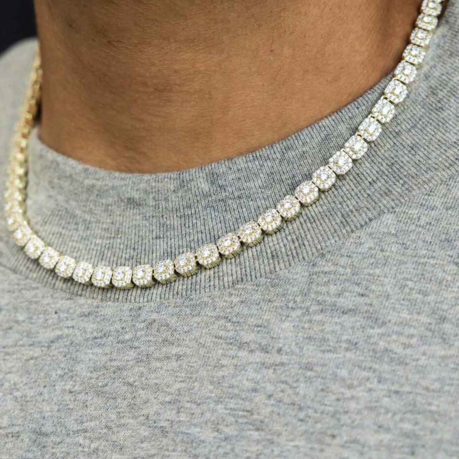 Micro Clustered Tennis Chain - Yellow Gold