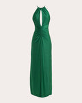 Edda Gathered Jersey Cutout Gown