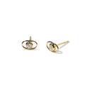 Diamond Rivet Oval Stud Earrings - Yellow Gold