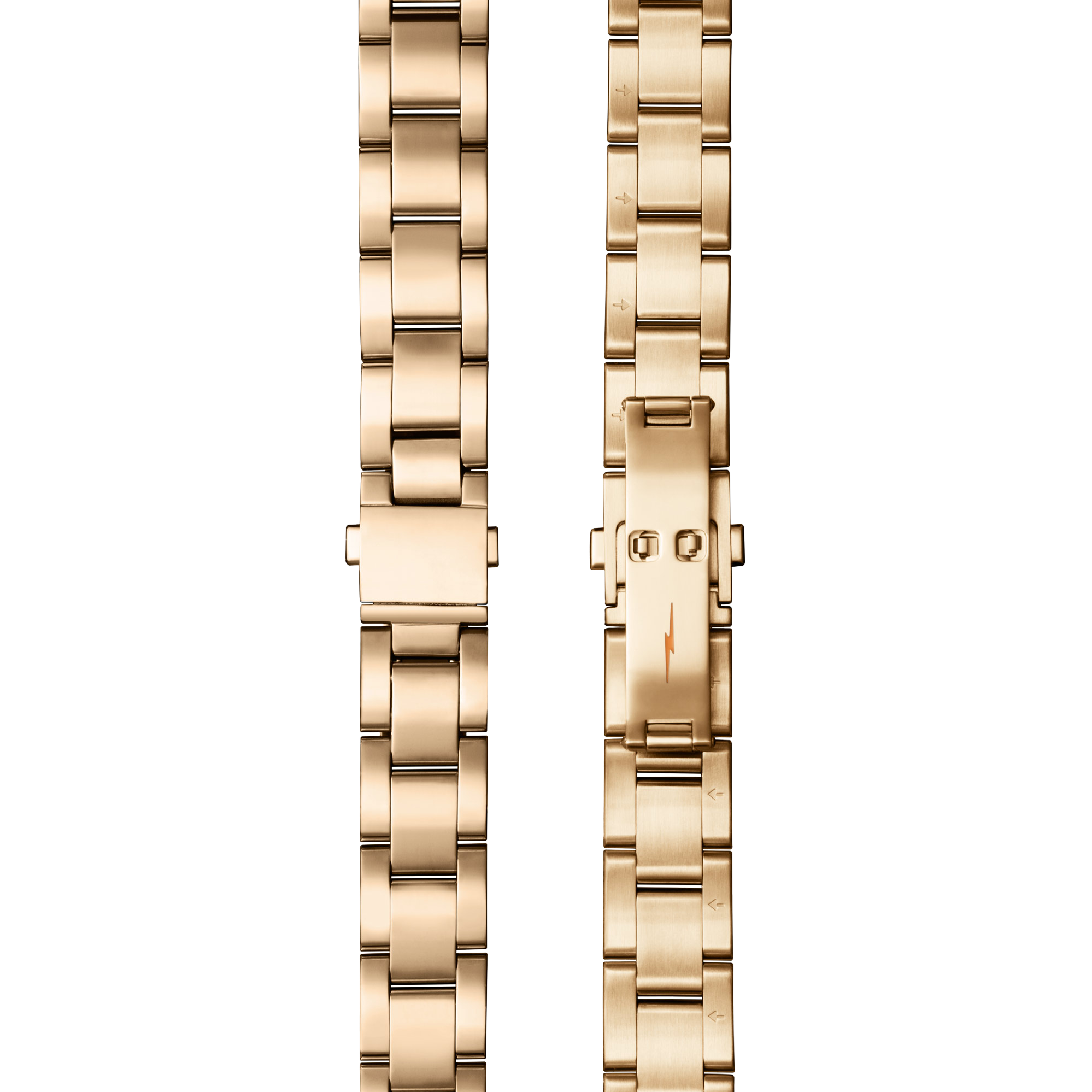 Bracelet: 18/13, Universal 3Link, Fold Over, PoPG - Brushed PVD Gold / Polished PVD Gold