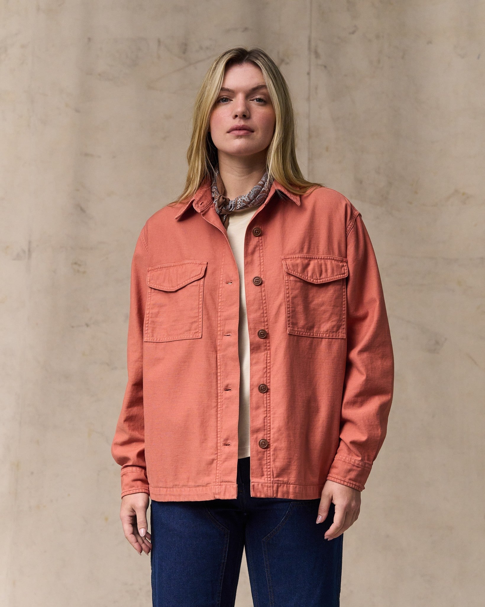 Women's Reverse Sateen Jac-Shirt - Copper Brown