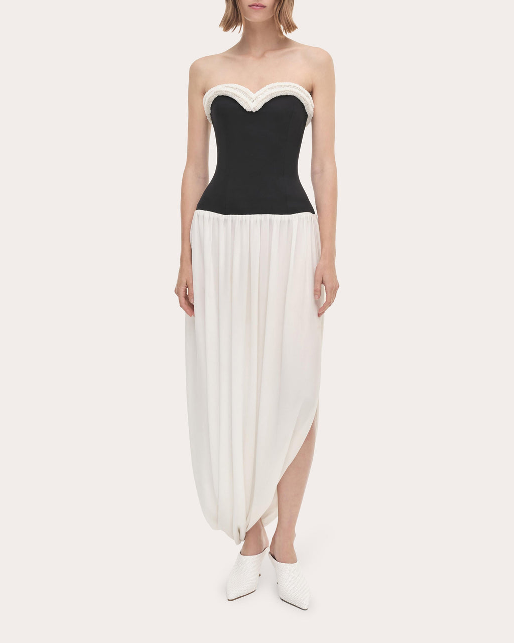 Augusta Crepe Bustier Combo Asymmetric Dress