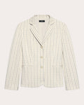 Stripe Shrunken Single-Breasted Blazer