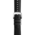 22mm Black Leather Watch Strap - Black