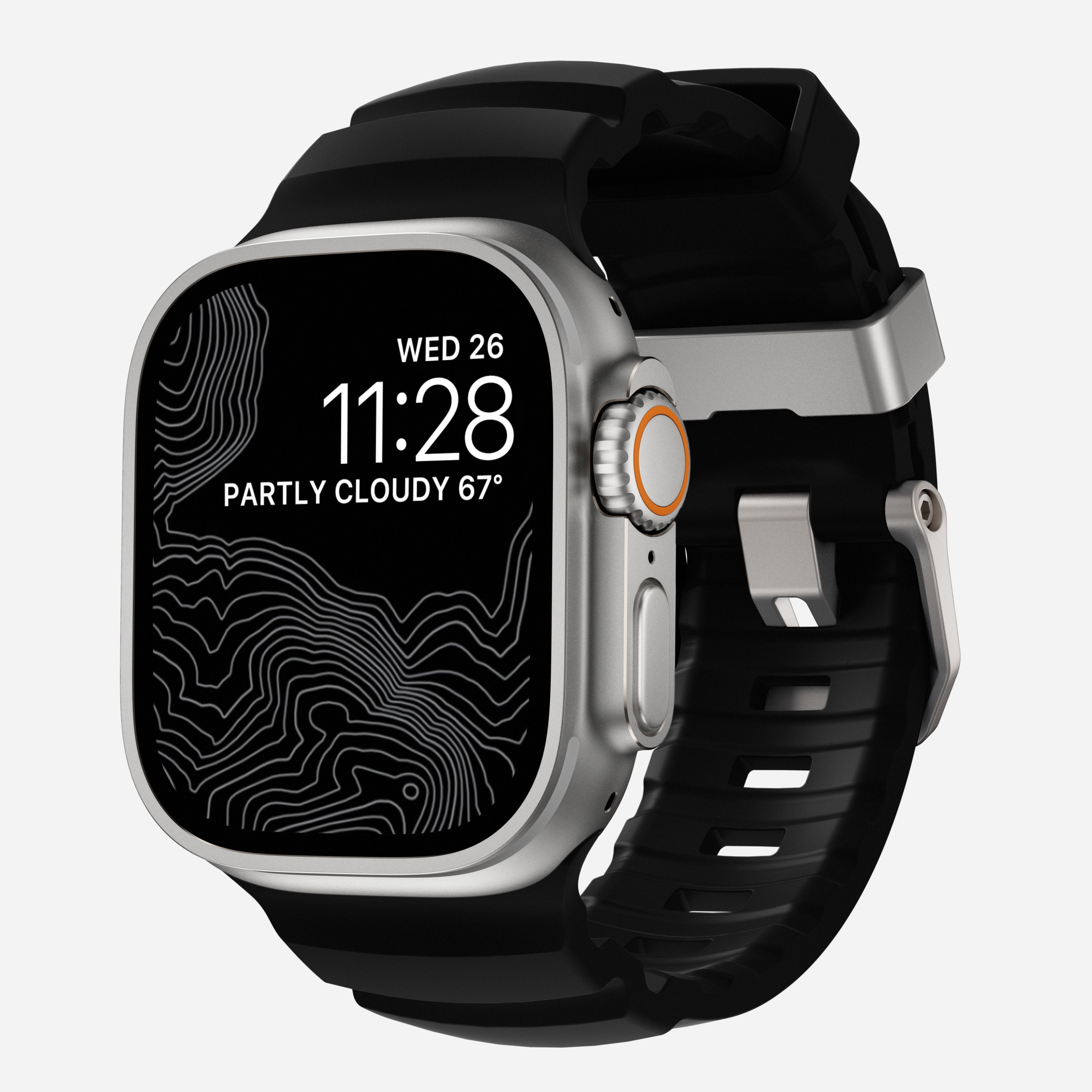 Rocky Point Band - 46mm/49mm | Carbon Black | Natural Hardware