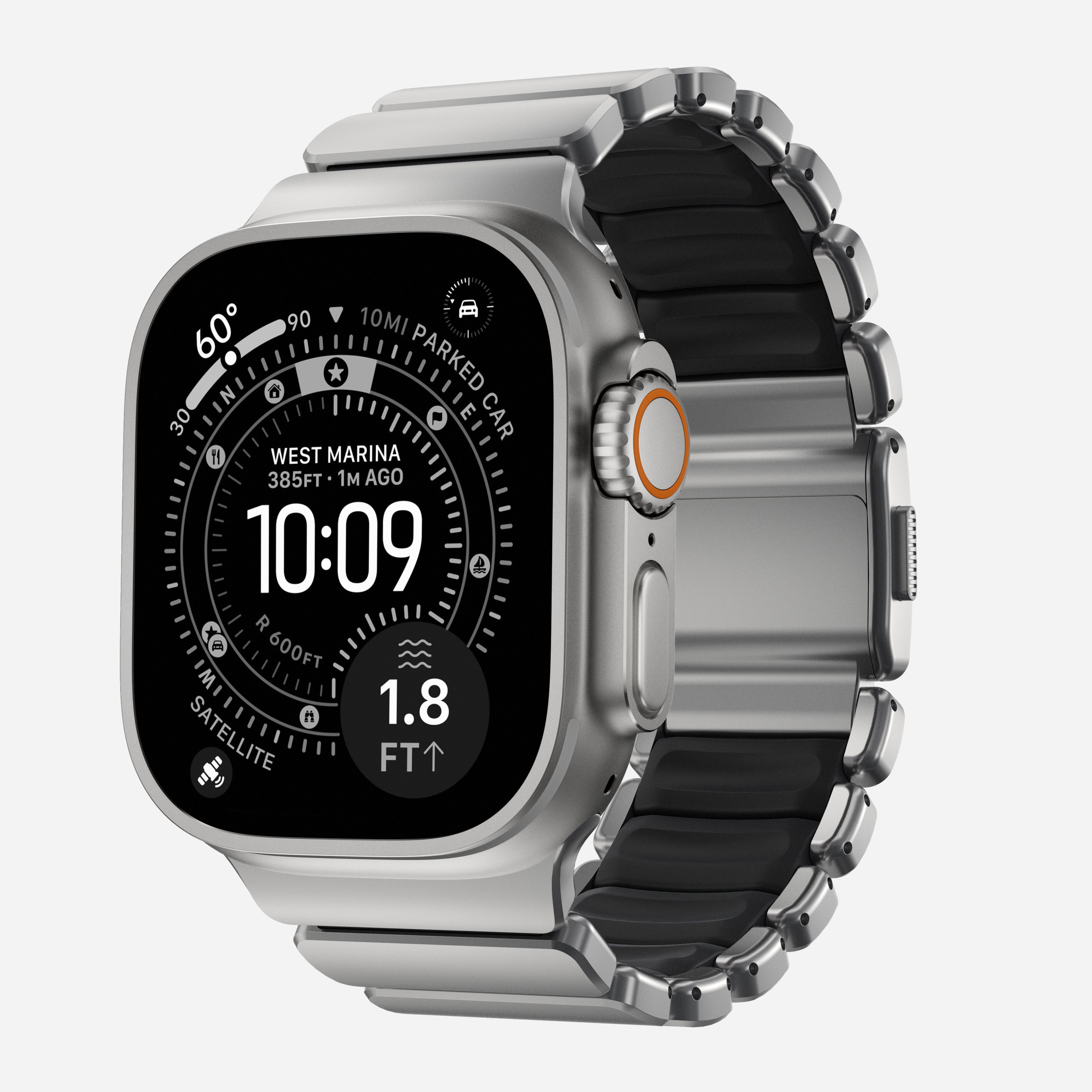 Stratos Band - 49mm | Natural Titanium | Black FKM