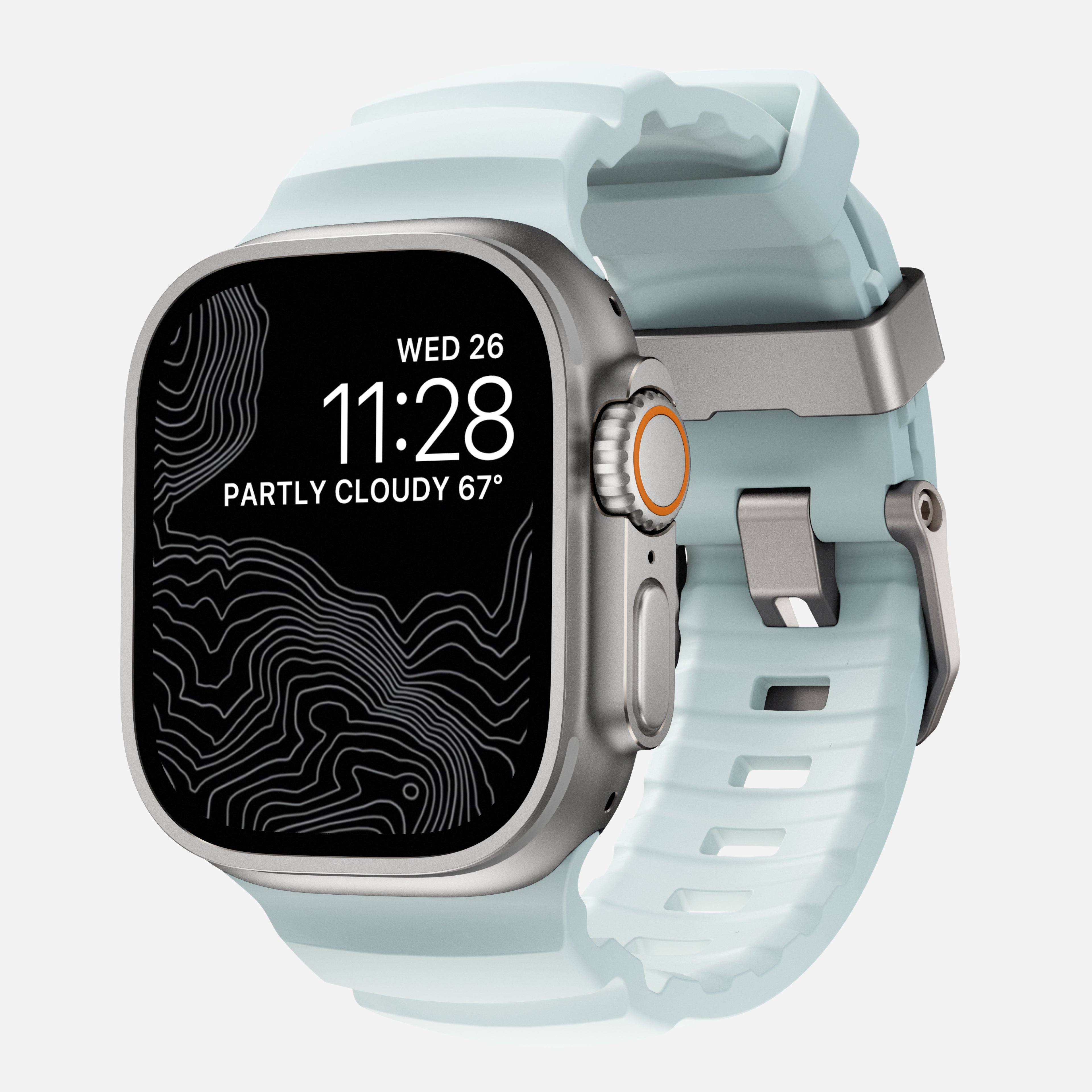 Rocky Point Band - 46mm/49mm | Icy Blue Glow | Natural Hardware