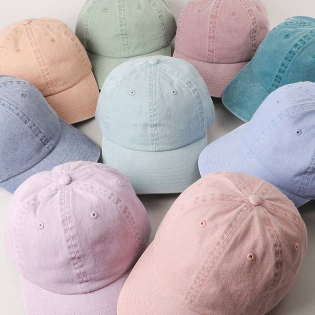 Pastel Tone Pigment Dyed Cotton Baseball Dad Cap