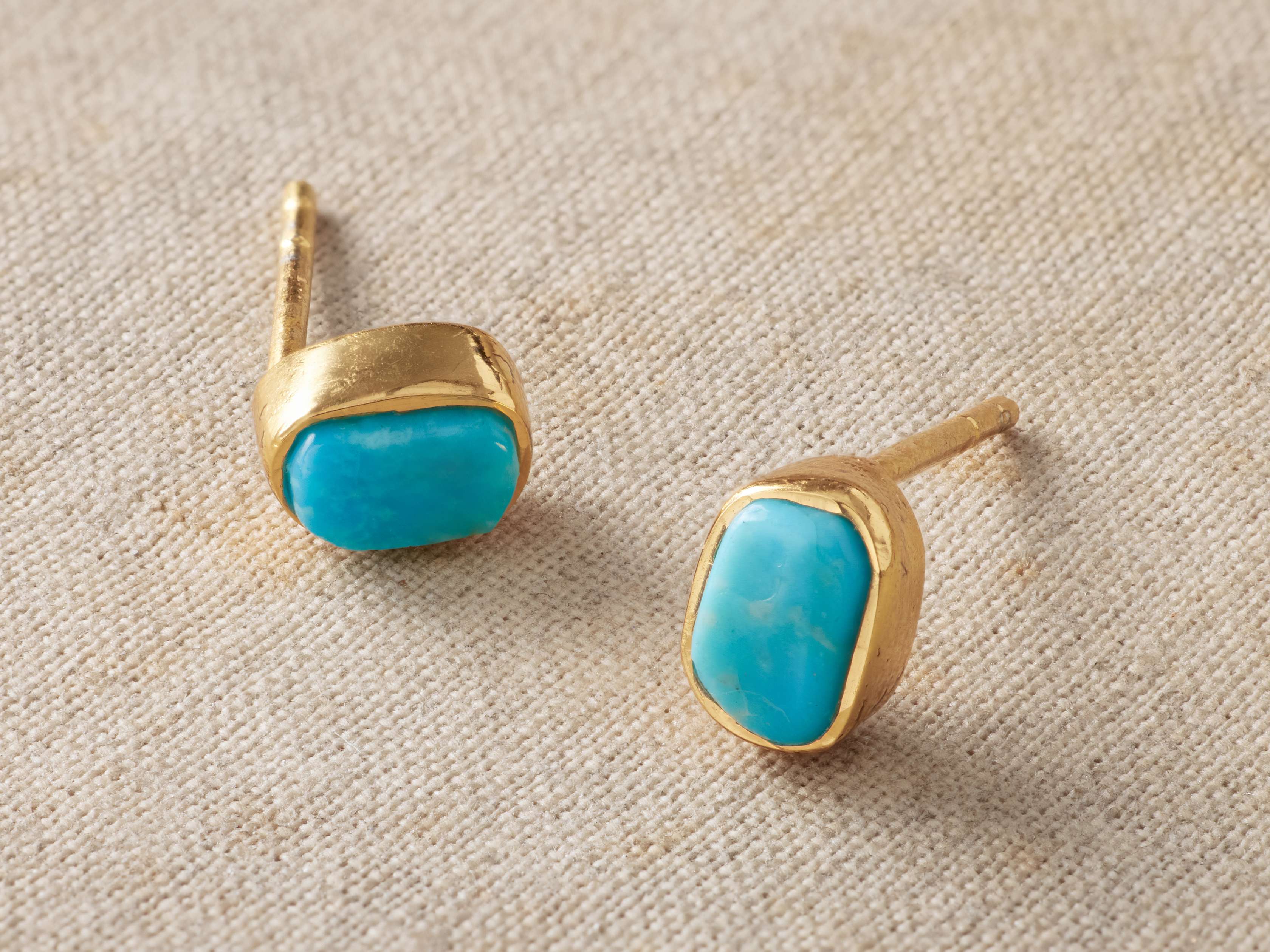 Darian Turquoise Bezel Stud Earrings