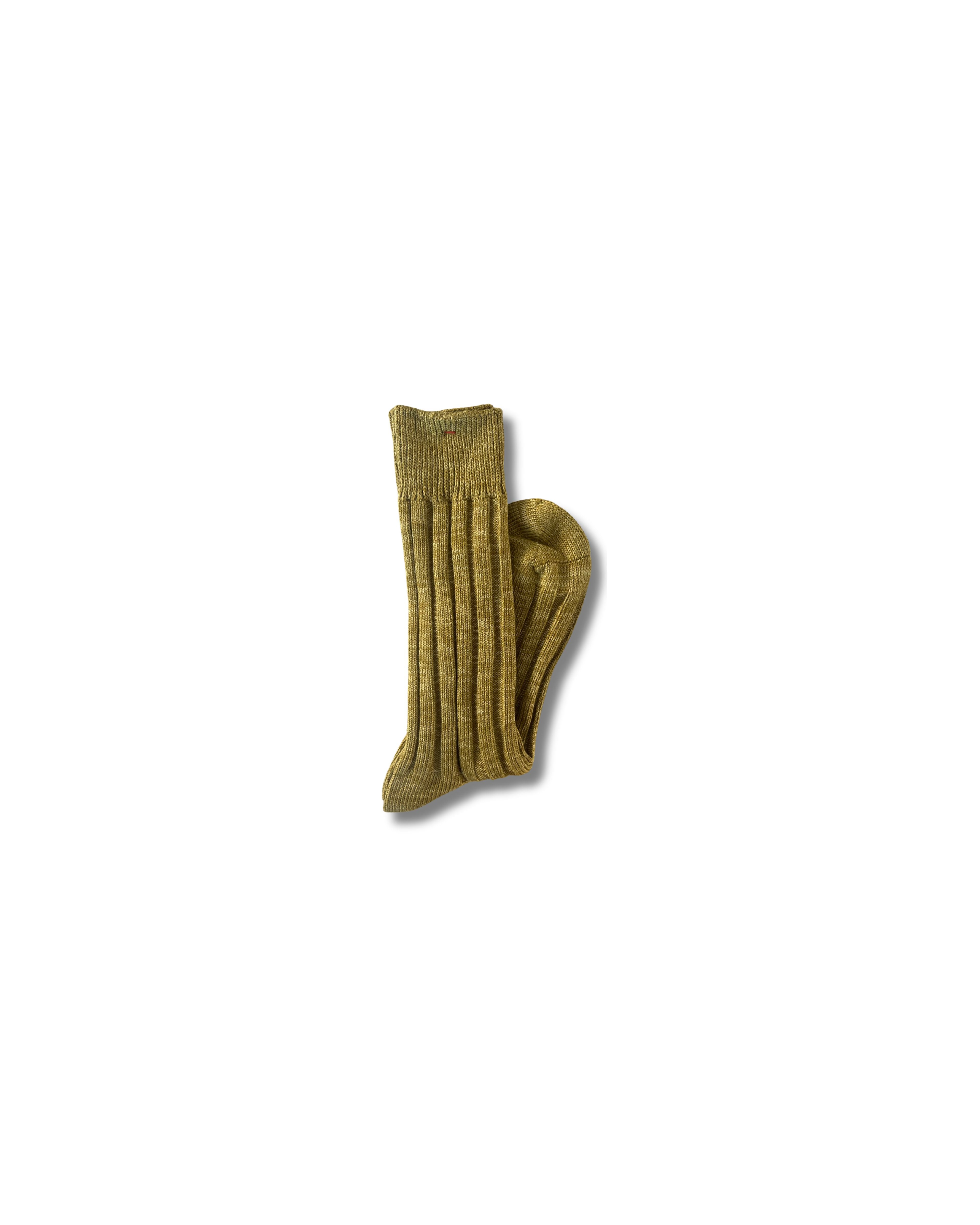 Cotton Ribbed Socks - Olive Green
