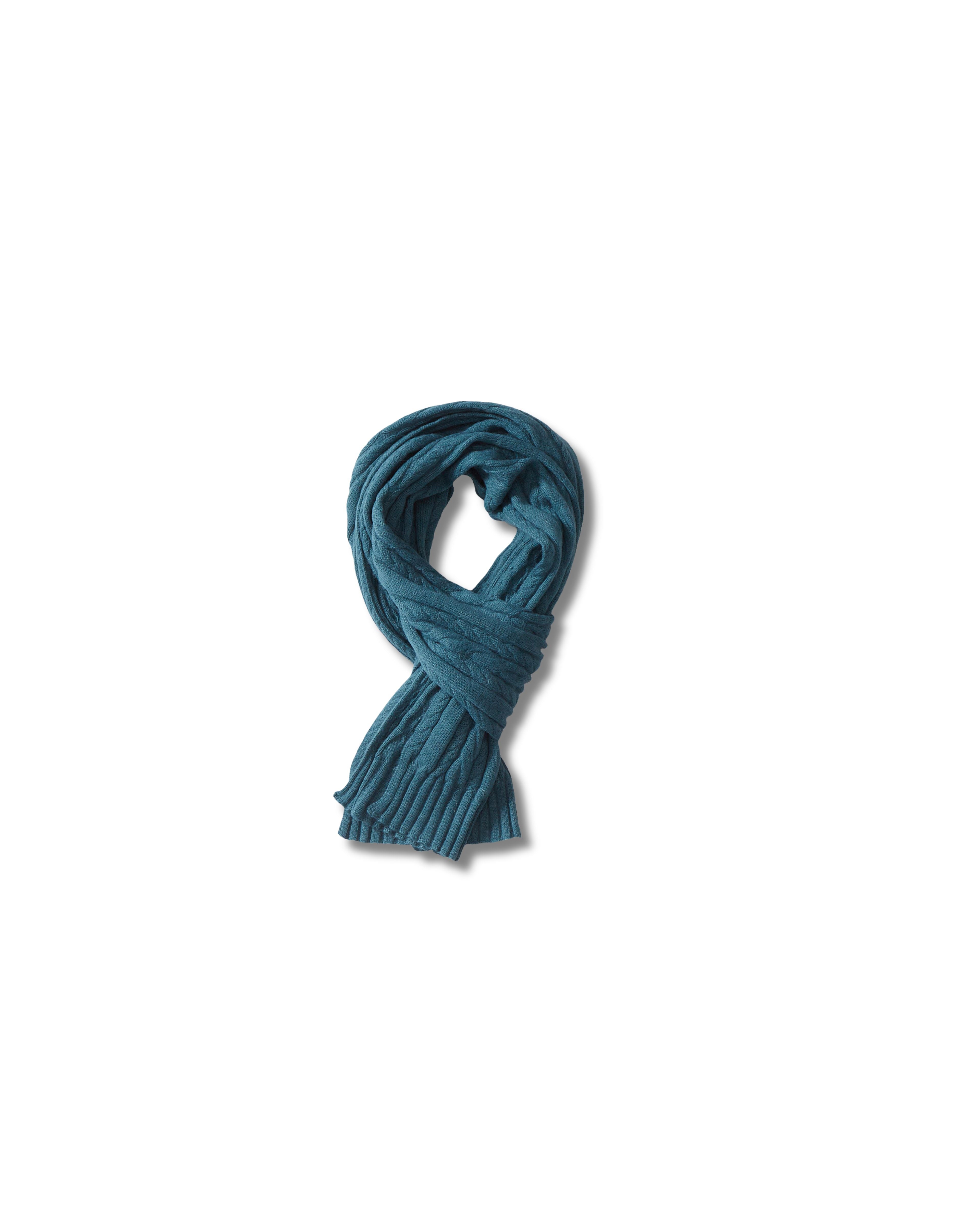 Yarmouth Cable Scarf - Blue Spruce *
