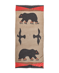 Black Bear Wool Blend Scarf - Black