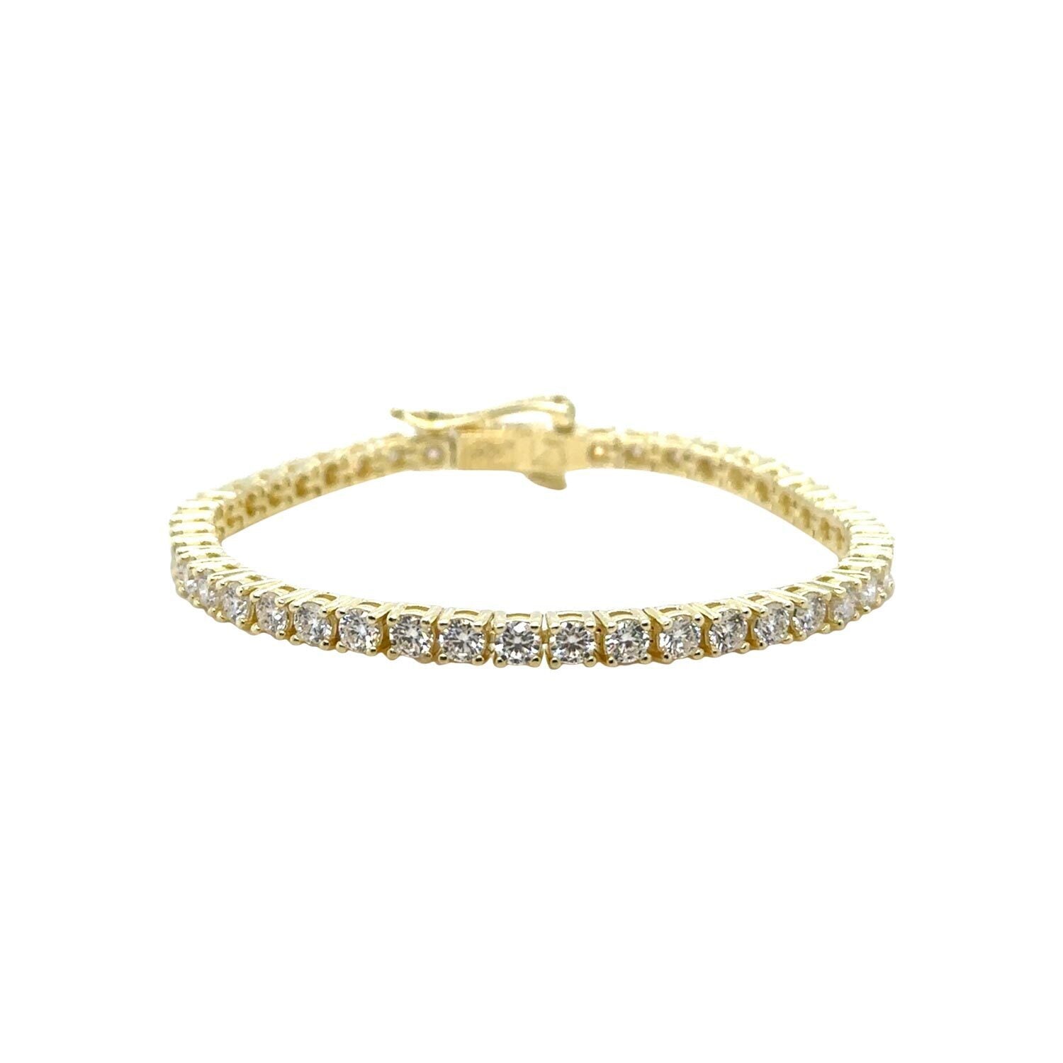 Women's Moissanite Diamond Tennis Bracelet in Yellow Gold Vermeil- 3mm