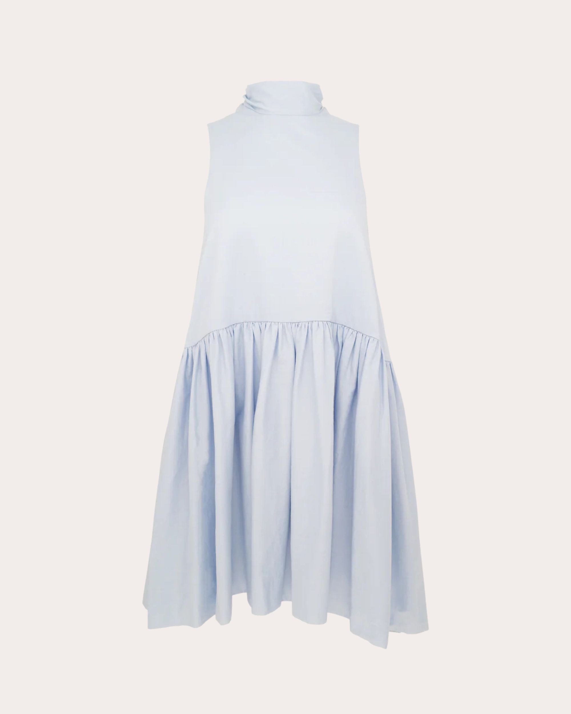 Marie Gathered Cotton Poplin Mini Dress