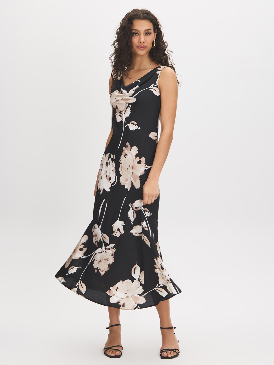 Floral Cowl Neck Dress
