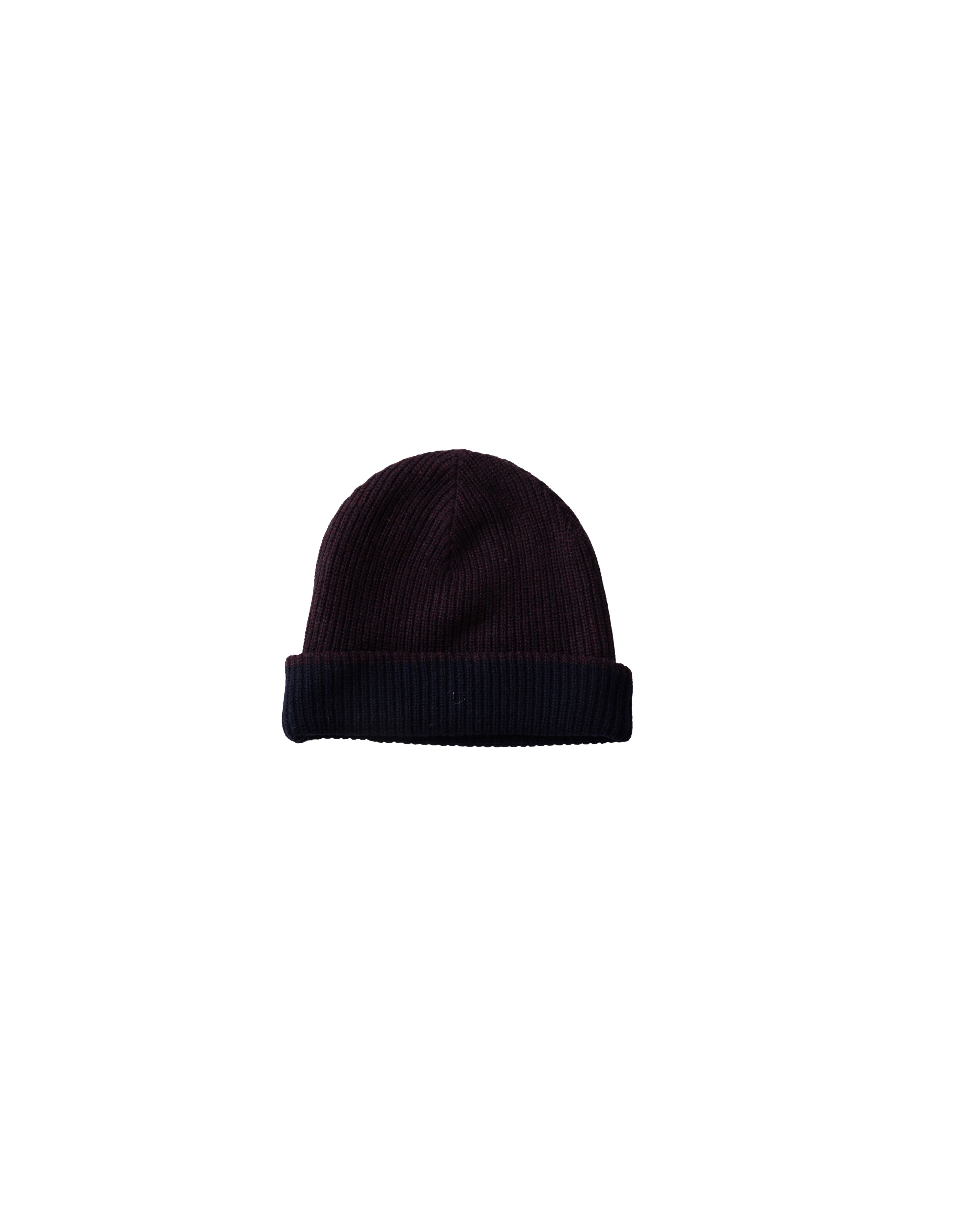 Belmont Plaited reversible Beanie - Dark Raisin Navy