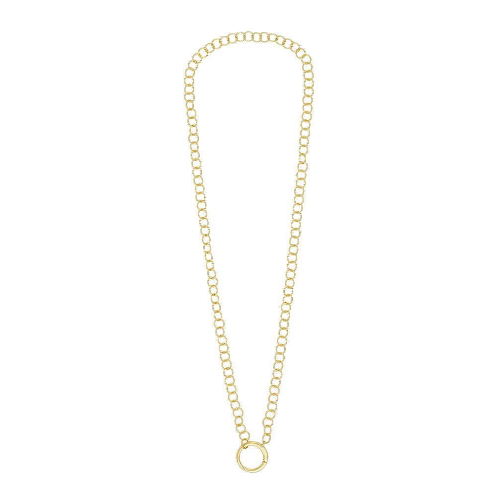 Cable Charm Lock Chain 5mm Goldplated