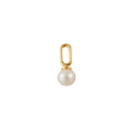 Pearl Drop Charm 5mm Gold Plated