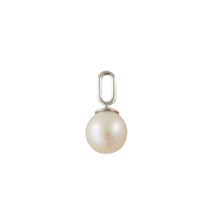 Pearl Drop Charm 8mm Silver