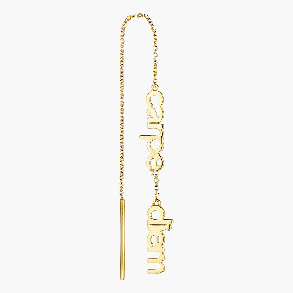 Vocabulary ear chain, gold plated