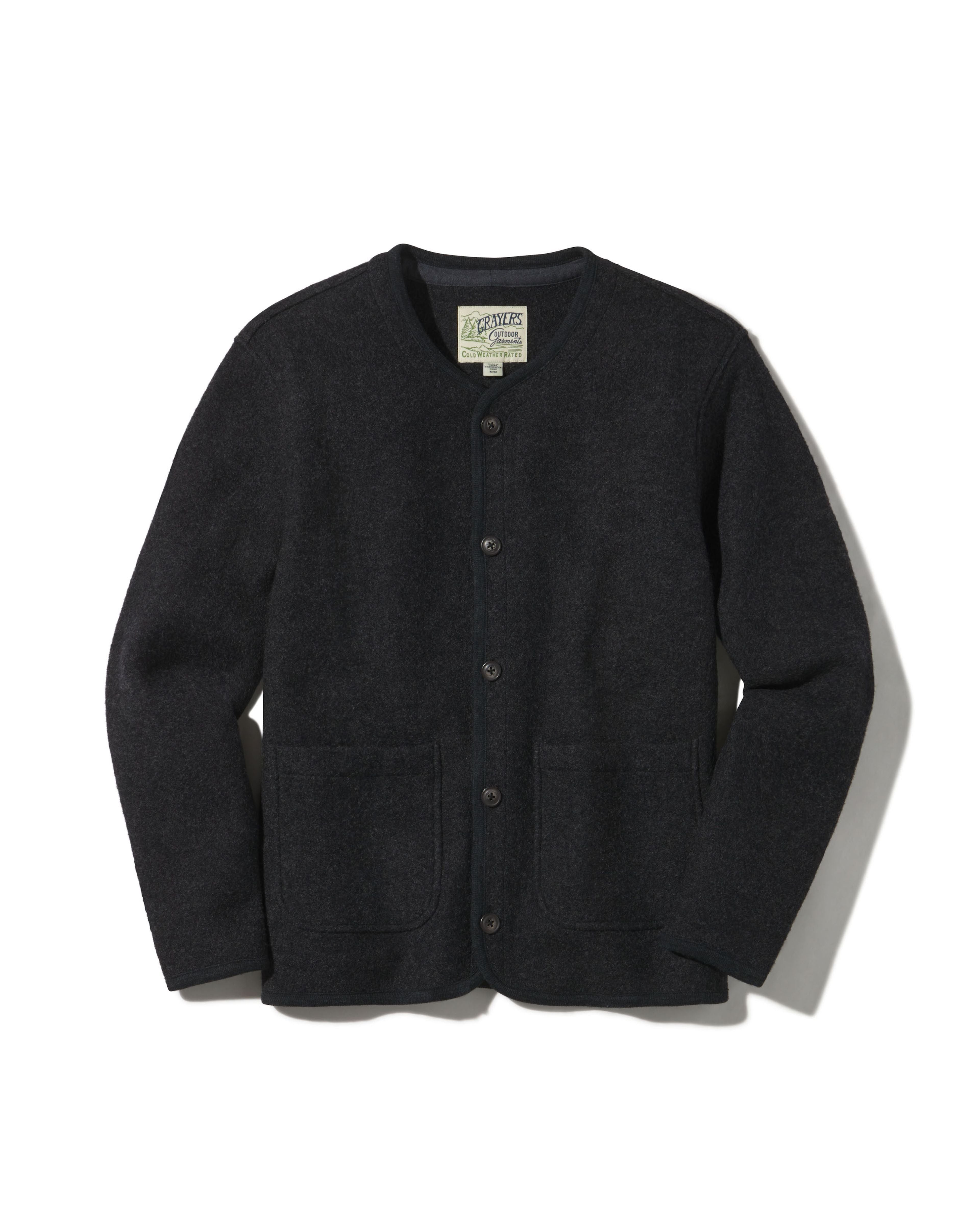 Burnham Knitted Boiled Wool Liner Jacket - Charcoal