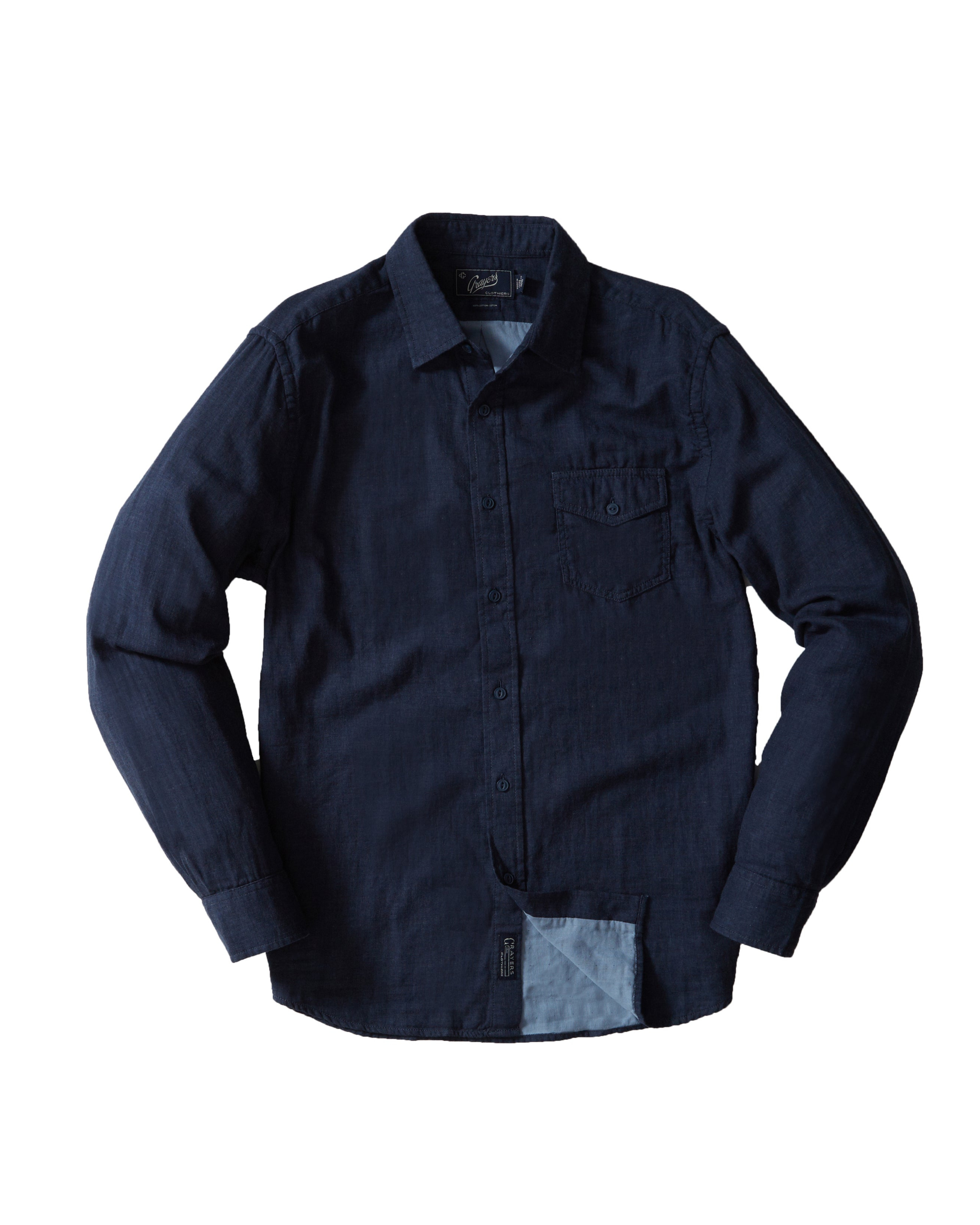 Hattox Double Cloth Shirt - Navy Heather