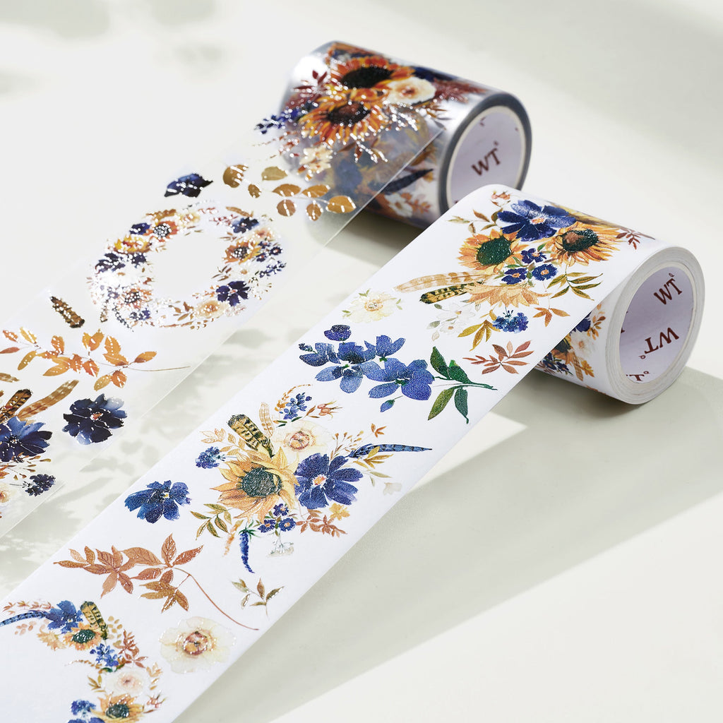 Sunflower & Navy Wide Washi/PET Tape