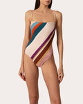 Stripe Square Neck One-Piece