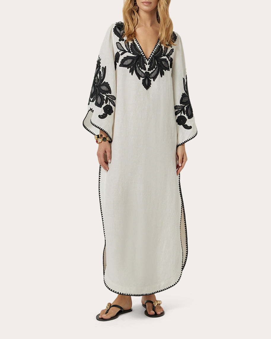 Hadiya Embroidered Floral Maxi Kaftan