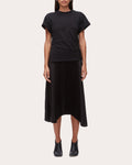 Jersey Satin Combo Pleated T-Shirt Dress