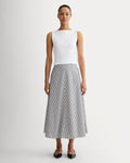 The Midi Skirt in Ultrasoft Cotton | Optic White / Black