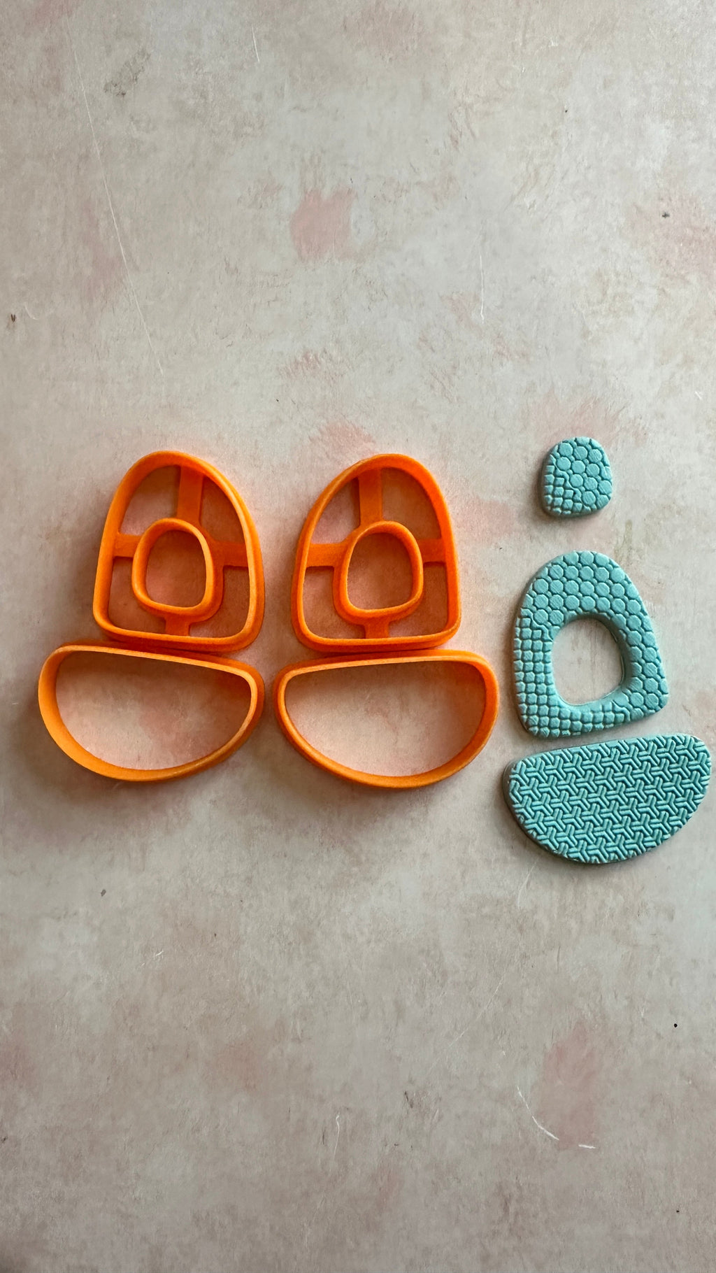 Halo Drop polymer clay mirrored earring cutters arch donut style cutout