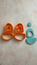 Halo Drop polymer clay mirrored earring cutters arch donut style cutout
