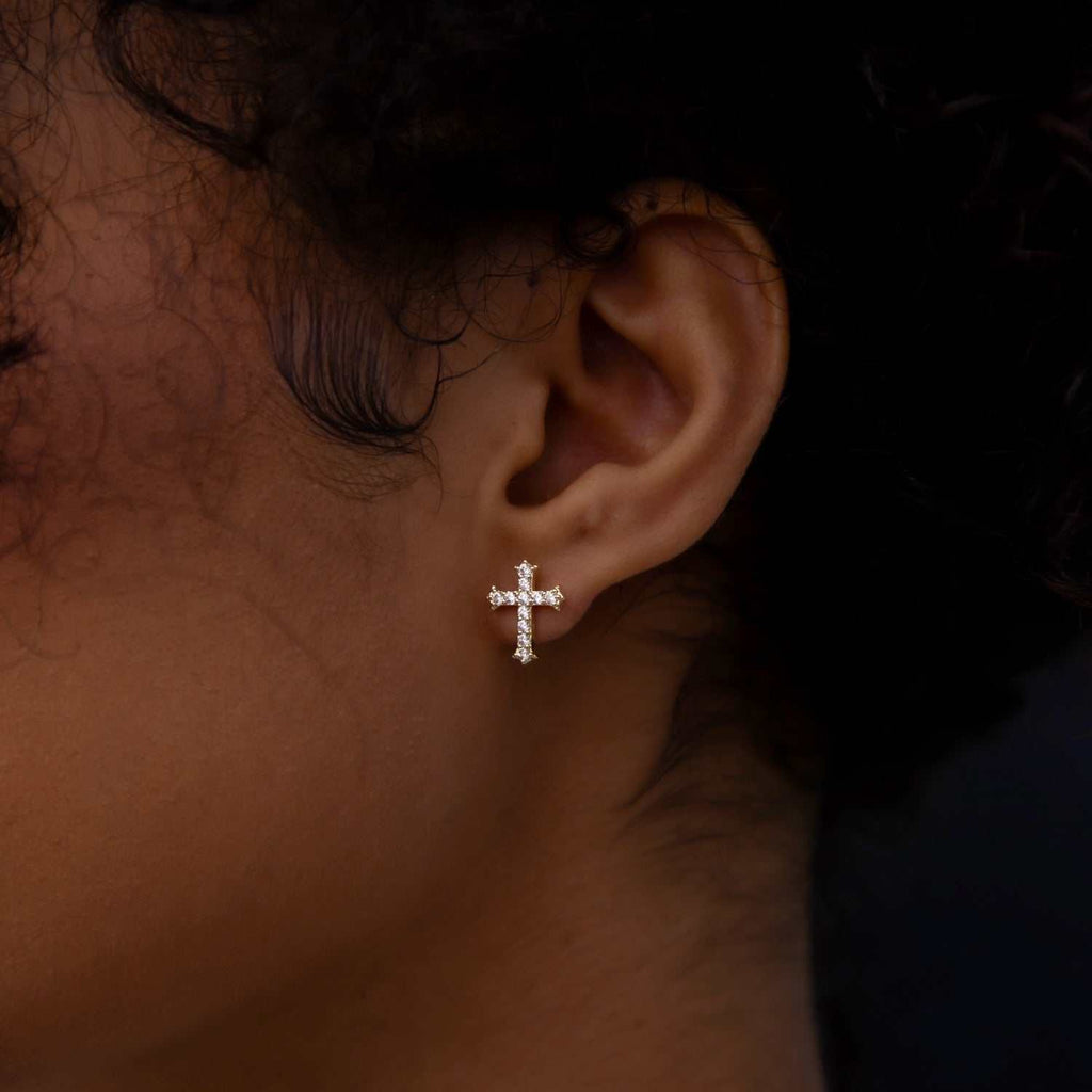 Micro Cross Stud Earrings
