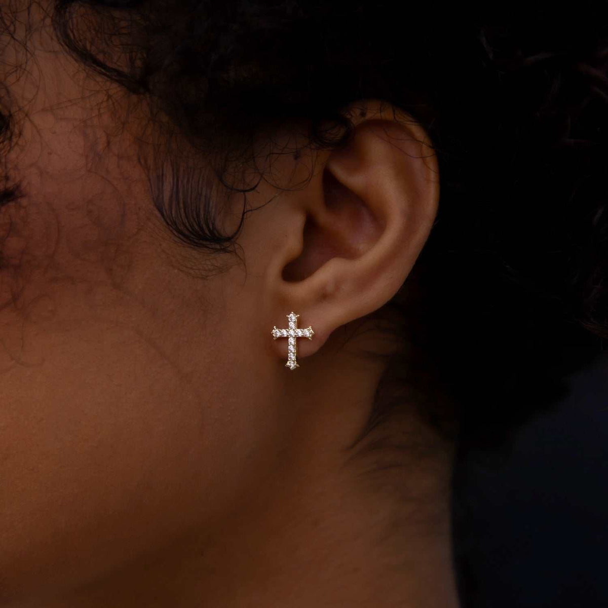 Micro Cross Stud Earrings