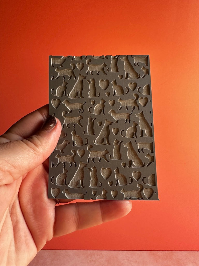 Furbabies cat dog polymer clay rubber stamp mat