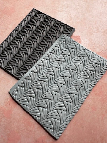 Art Deco Spout Flower polymer clay rubber stamp texture