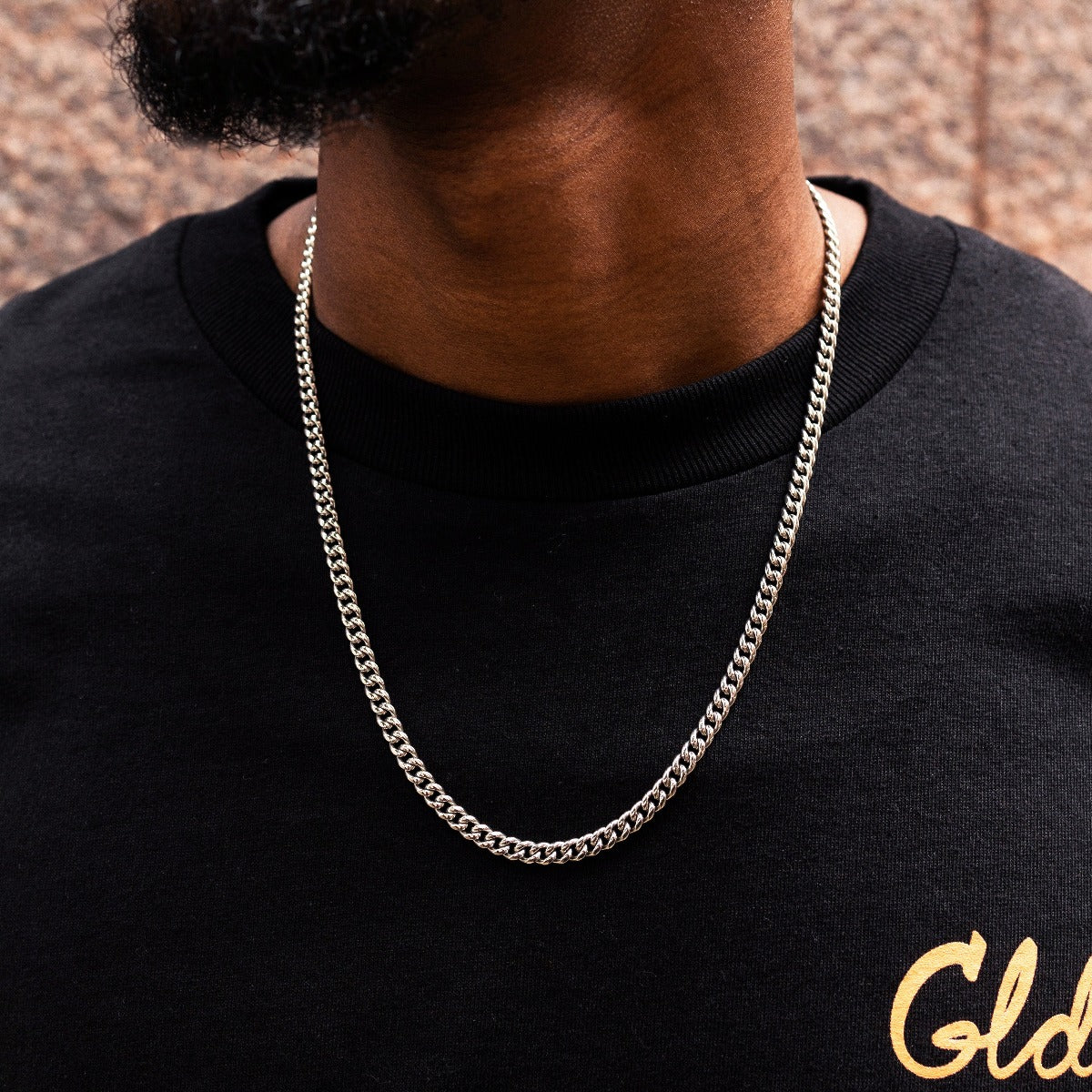 GLD Cuban Link Chain in White Gold - 5mm