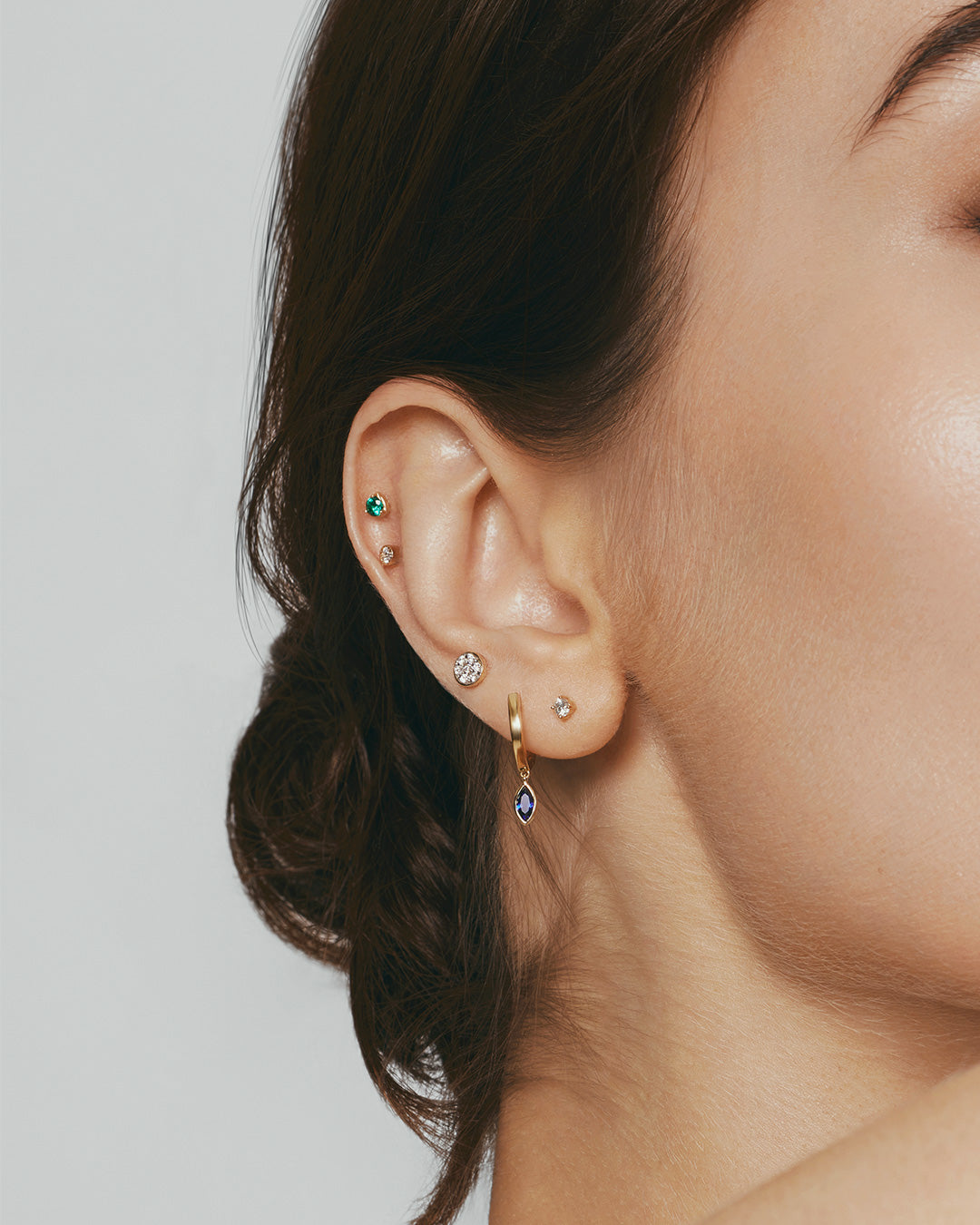 VERDE | Lab Grown Emerald Threaded with Flatback