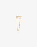 AVA | White Sapphire Chain Single Drop Earring