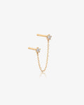 ESTELLE | Double Diamond Chain Drop Earring