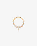KALENA | Pear and Round White Sapphire Clicker Hoop